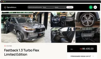 Anúncio de veículo no website premium da Spice